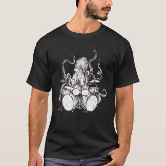 Drummer Octopus Plays Rock Music Metal H T-shirt