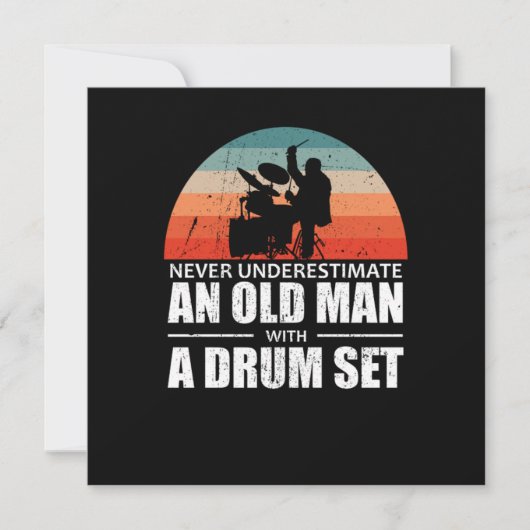 Drummer onderschat nooit een oud Man met drums Kaart (Voorkant)