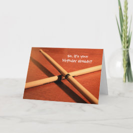 Drummer op Time Birthday Kaart