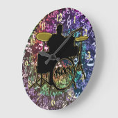 Drummer op trap Set met regenboogklok Grote Klok (Hoek)