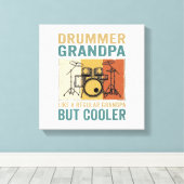 Drummer Opa Als een gewone opa maar cooler Canvas Afdruk (Insitu (Houten vloer))