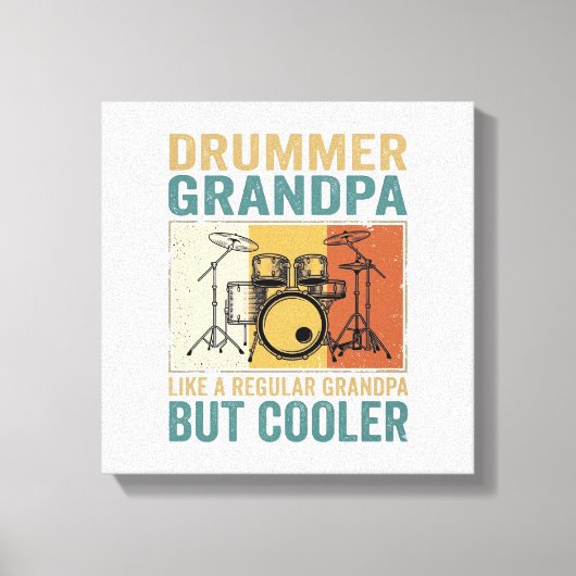 Drummer Opa Als een gewone opa maar cooler Canvas Afdruk (Voorkant)