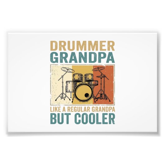 Drummer Opa Als een gewone opa maar cooler  Foto Afdruk (Voorkant)