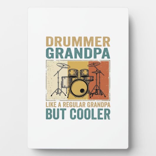 Drummer Opa Als een Gewone Opa Maar Cooler  Fotoplaat (voorkant)