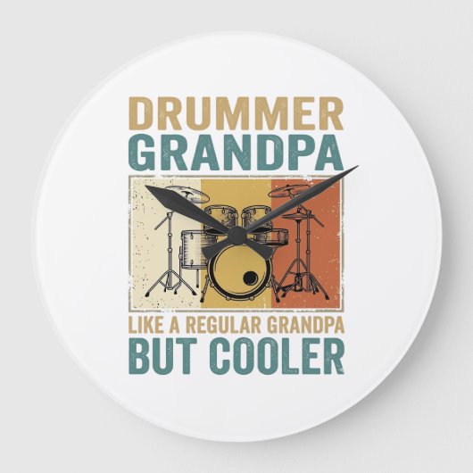Drummer Opa Als een gewone opa maar cooler  Grote Klok (Voorkant)