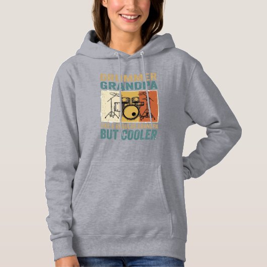 Drummer Opa Als een gewone opa maar cooler Hoodie (Voorkant)