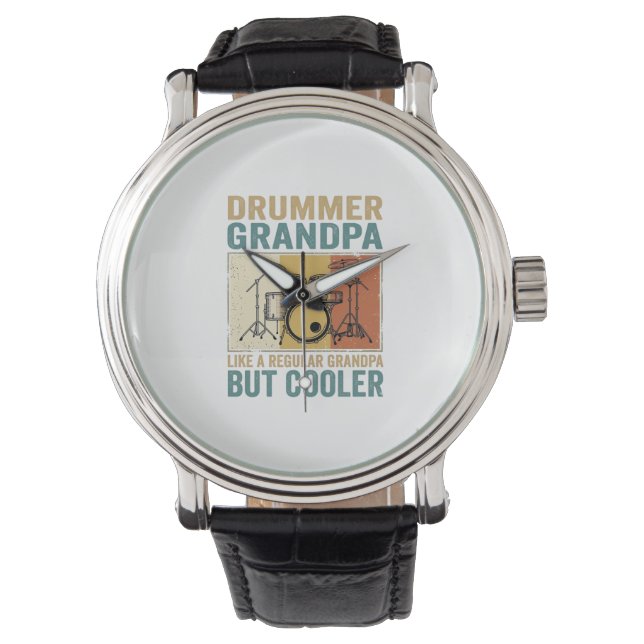 Drummer Opa Als een gewone opa maar cooler  Horloge (Voorkant)