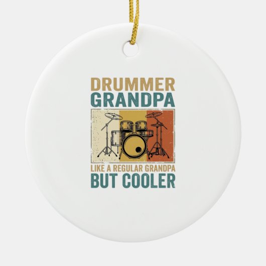 Drummer Opa Als een gewone opa maar cooler Keramisch Ornament (Voorkant)