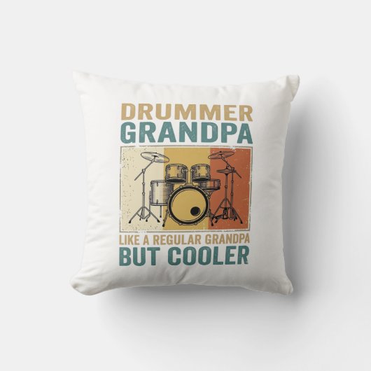 Drummer Opa Als een Gewone Opa Maar Cooler  Kussen (Voorkant)