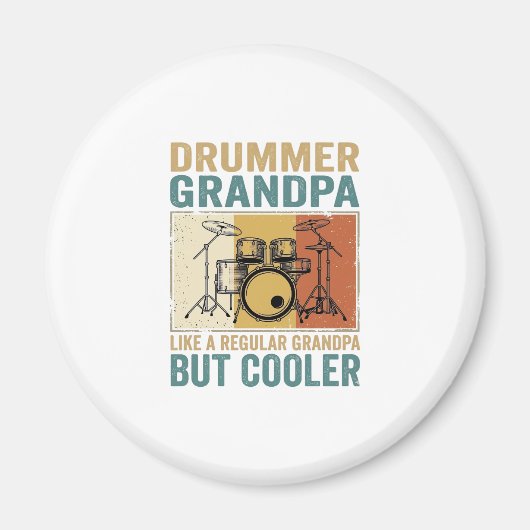 Drummer Opa Als een Gewone Opa Maar Cooler  Magneet (Voorkant)