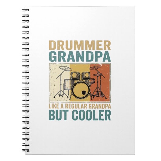 Drummer Opa Als een gewone opa maar cooler Notitieboek (Voorkant)