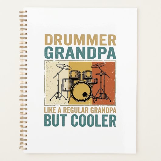 Drummer Opa Als een Gewone Opa Maar Cooler Planner (Voorkant)