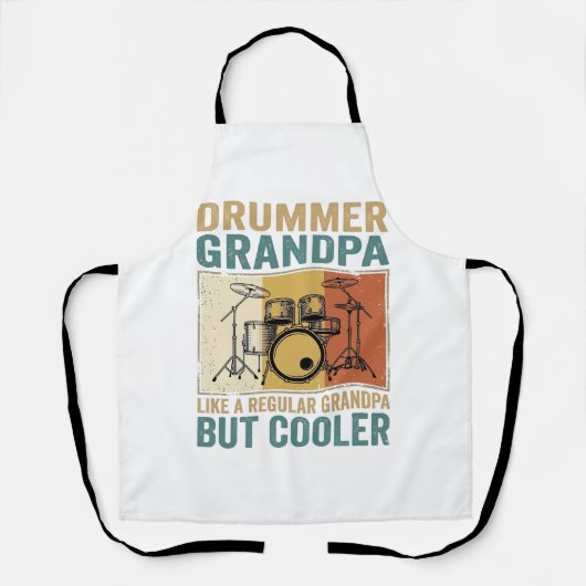 Drummer Opa Als een Gewone Opa Maar Cooler  Schort (Voorkant)