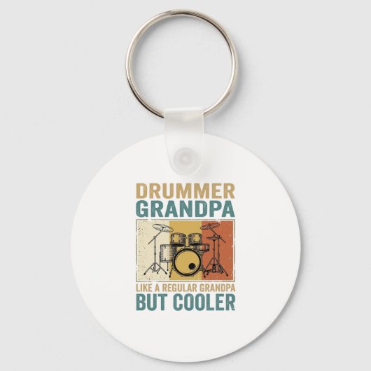 Drummer Opa Als een Gewone Opa Maar Cooler  Sleutelhanger (Voorkant)
