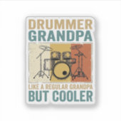 Drummer Opa Als een Gewone Opa Maar Cooler Sticker (Voorkant)
