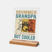 Drummer Opa Als een Gewone Opa Maar Koeler Acryl Bord (Hoek)