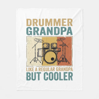 Drummer Opa Als een Gewone Opa Maar Koeler  Fleece Deken