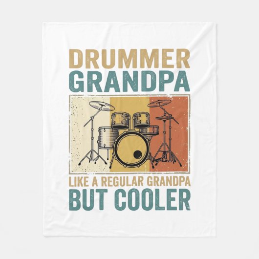 Drummer Opa Als een Gewone Opa Maar Koeler Fleece Deken (Voorkant)