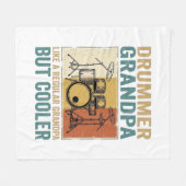 Drummer Opa Als een Gewone Opa Maar Koeler Fleece Deken (Voorkant (Horizontaal))