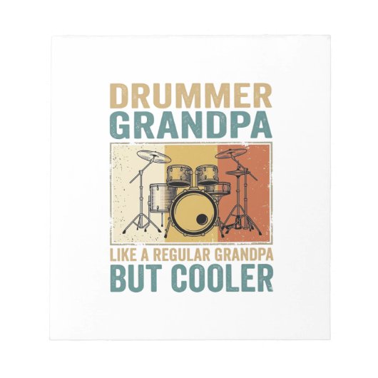 Drummer Opa Als een Gewone Opa Maar Koeler  Notitieblok (Voorkant)