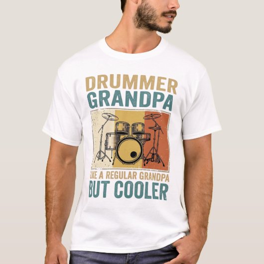 Drummer Opa Als een Gewone Opa Maar Koeler T-shirt (Voorkant)