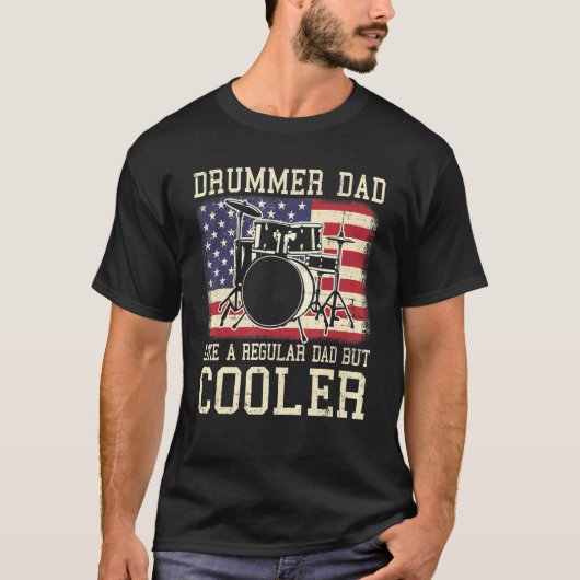 Drummer Pap Als Een Regular Drummer Pap USA T-shirt (Voorkant)