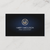 Drummer Percussionist Faux Gold Drum Icon Visitekaartje (Voorkant)