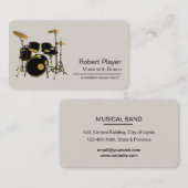 Drummer Percussionist met Drum Set Music Event Visitekaartje (Voorkant / Achterkant)