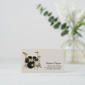 Drummer Percussionist met Drum Set Music Event Visitekaartje (Staand voorkant)