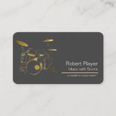 Drummer Percussionist met Drum Set Music Event Visitekaartje (Voorkant)