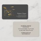 Drummer Percussionist met Drum Set Music Event Visitekaartje (Voorkant / Achterkant)