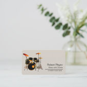 Drummer Percussionist met Drum Set Music Event Visitekaartje (Staand voorkant)