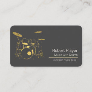 Drummer Percussionist met Drumstel Muziek Evenemen Visitekaartje