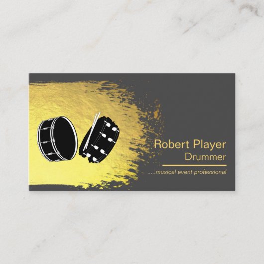Drummer Percussionist Musical Event Drums DJ's Visitekaartje (Voorkant)