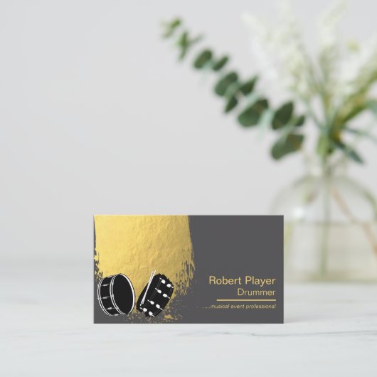 Drummer Percussionist Musical Event Drums DJ's Visitekaartje (Staand voorkant)