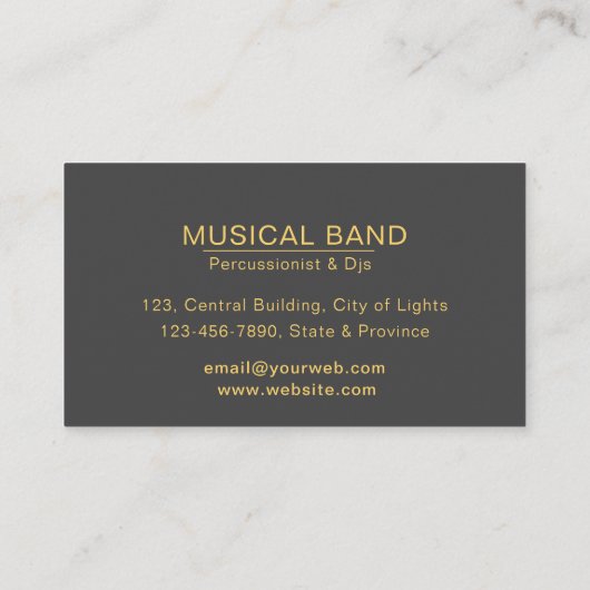 Drummer Percussionist Musical Event Drums DJ's Visitekaartje (Achterkant)