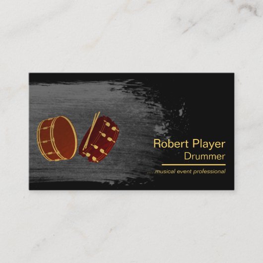 Drummer Percussionist Musical Event Drums DJ's Visitekaartje (Voorkant)