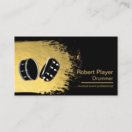 Drummer Percussionist Muziek Event Drums Djs Visitekaartje (Voorkant)
