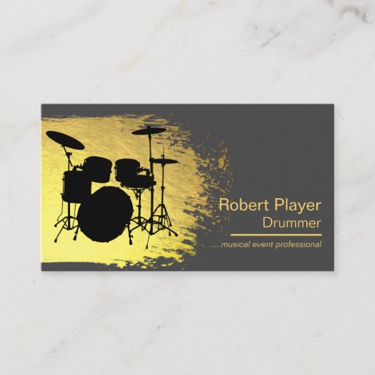 Drummer Percussionist Muziek Event Drums Djs Visitekaartje (Voorkant)