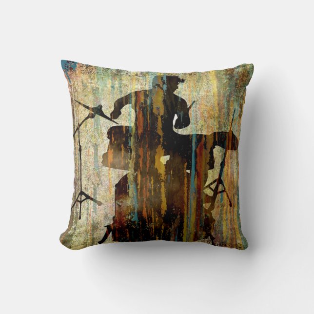 Drummer Pillow, Copyright Karen J Williams Kussen (Voorkant)