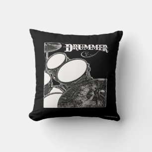 Drummer Pillow Rock & Roll Music Drum Kit Drumming Kussen