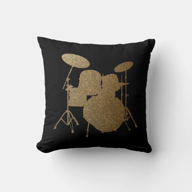 Drummer Pillow Rock & Roll Music Drumming Drum Kussen (Voorkant)