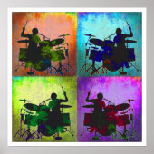 Drummer Pop art, Copyright Karen J Williams Poster (Voorkant)