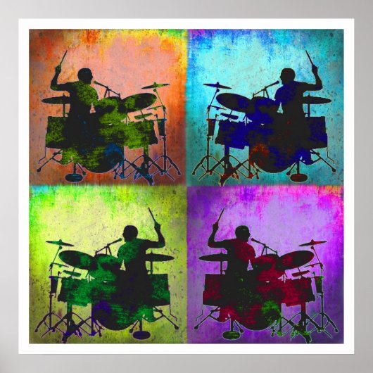 Drummer Pop art, Copyright Karen J Williams Poster (Voorkant)