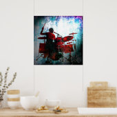 Drummer Pop van kleur, Copyright Karen J Williams Poster (Keuken)