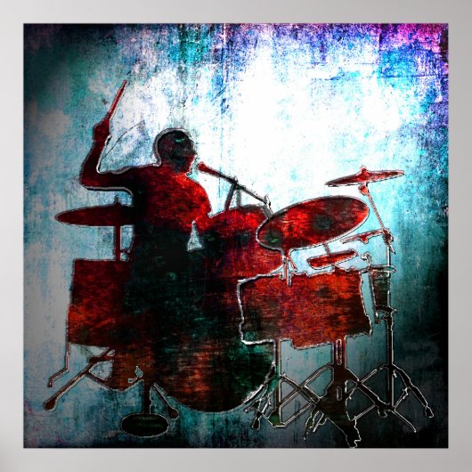 Drummer Pop van kleur, Copyright Karen J Williams Poster (Voorkant)