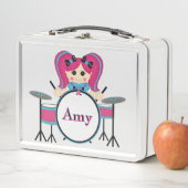 Drummer Poppenmeisje Metal Lunchbox (In situ)