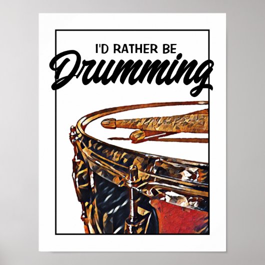 Drummer Poster Snare Drum and Drum Sticks Drumming (Voorkant)
