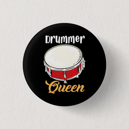 Drummer Queen Ronde Button 3,2 Cm (Voorkant)