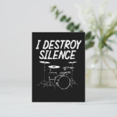 Drummer Quote Drumset Rock Band Drum Musician Briefkaart (Staand voorkant)